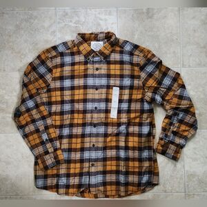 St. John's Bay Plaid Long Sleeve Button-Up Plaid Top - Size XL